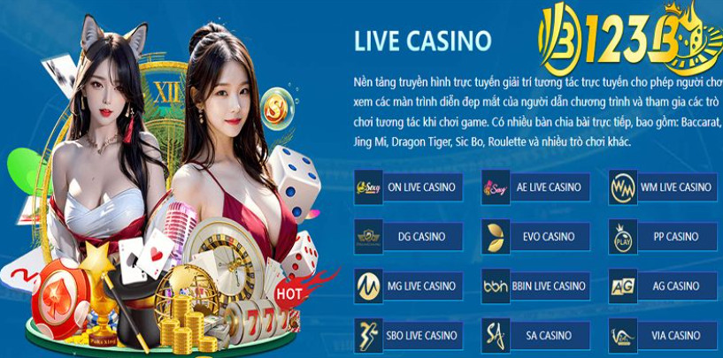 Các sảnh casino được hội viên yêu thích nhất 123B