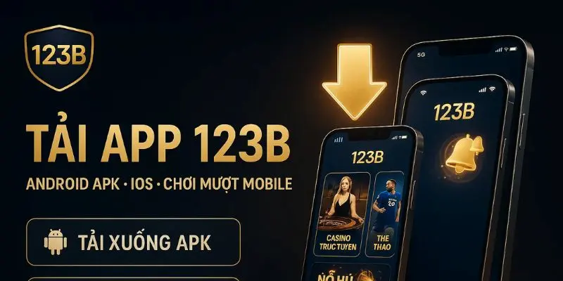 Các bước quét mã QR tải app 123B di động an toàn cho điện thoại.